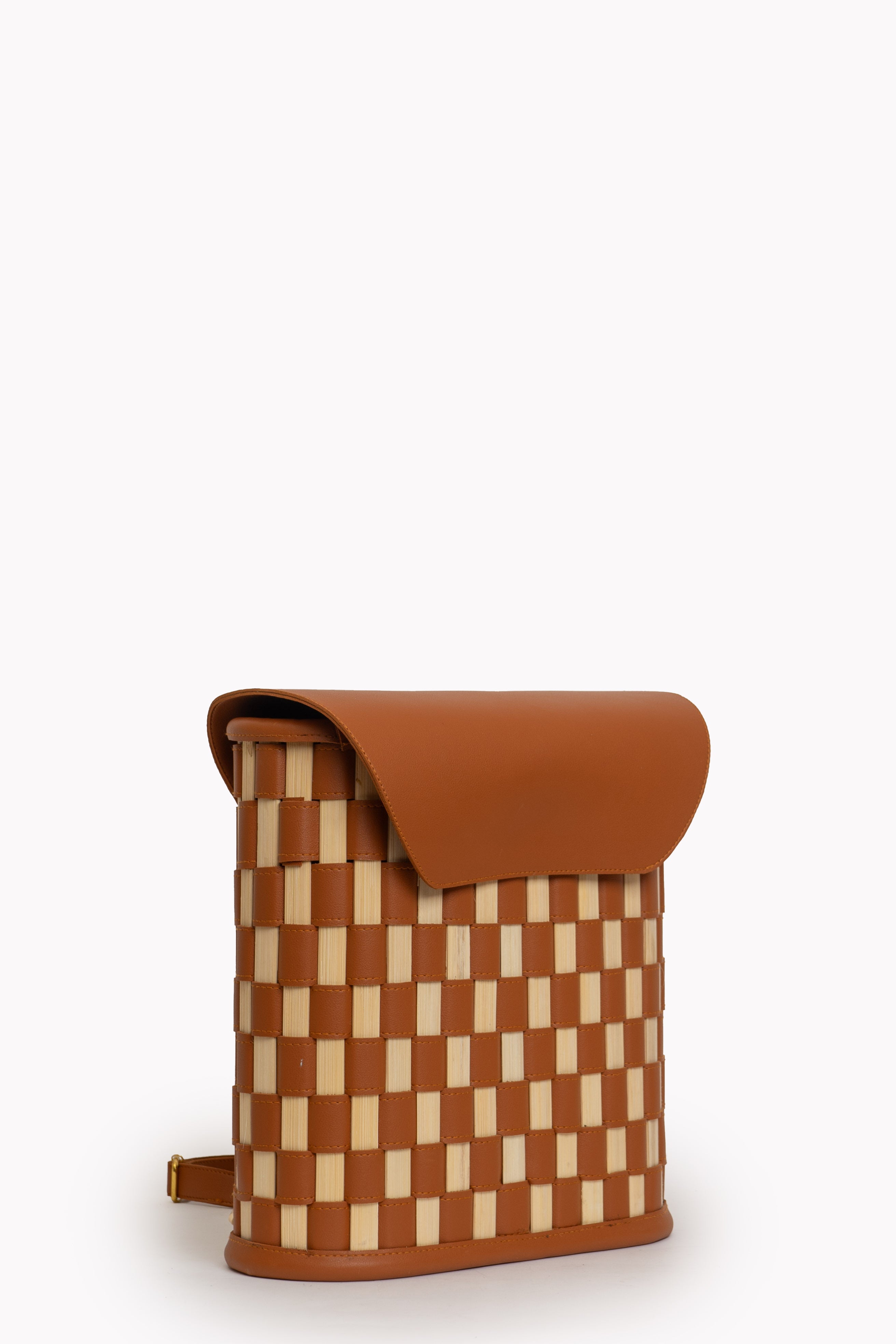 Leather and Corn Husk Handbag