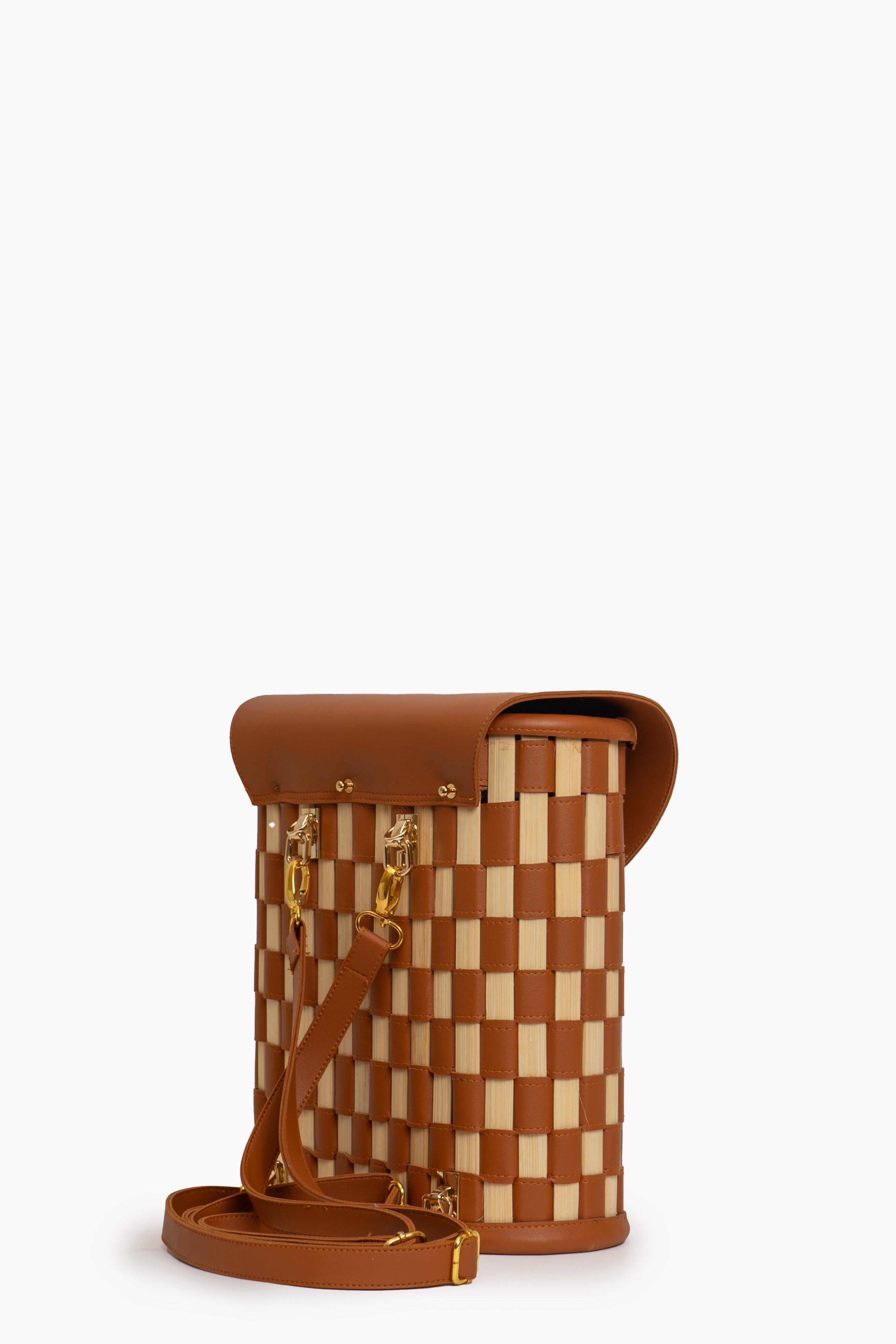 Leather and Corn Husk Handbag