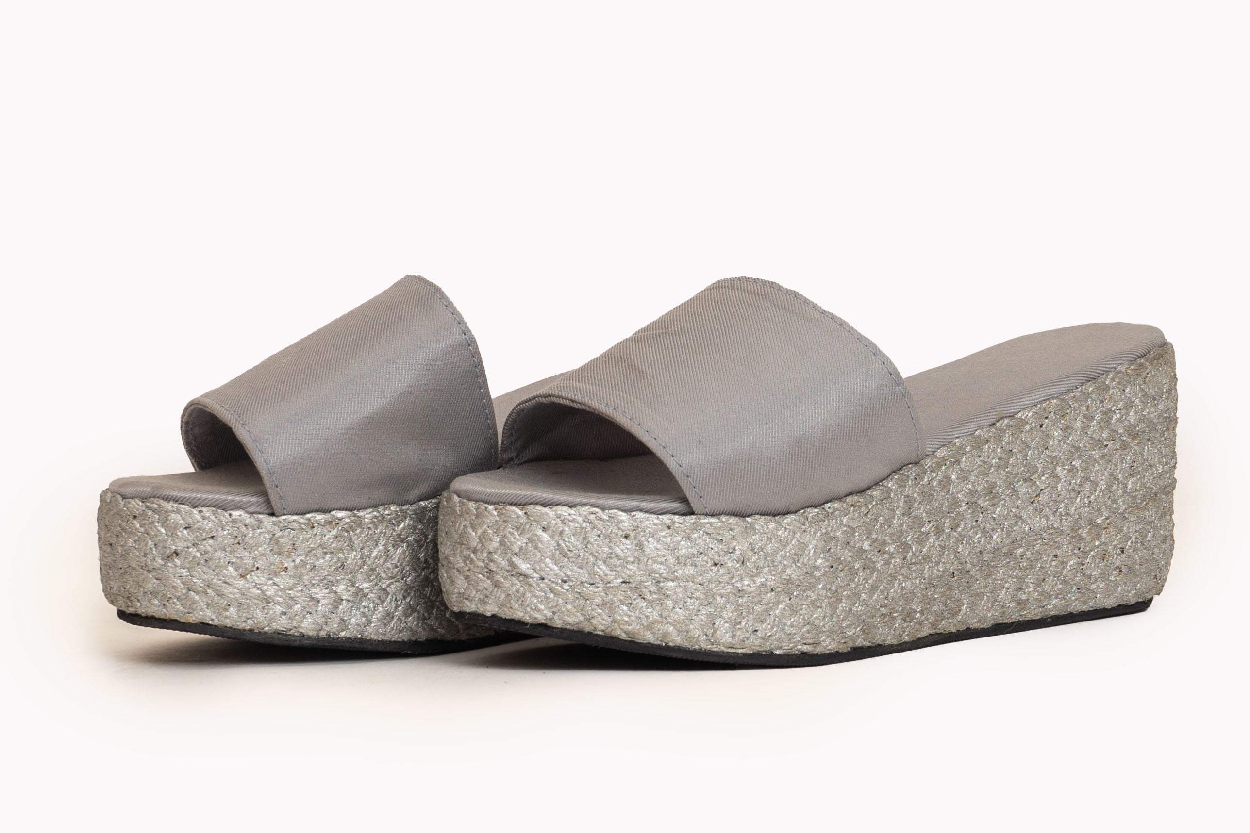 Silver High Espadrille