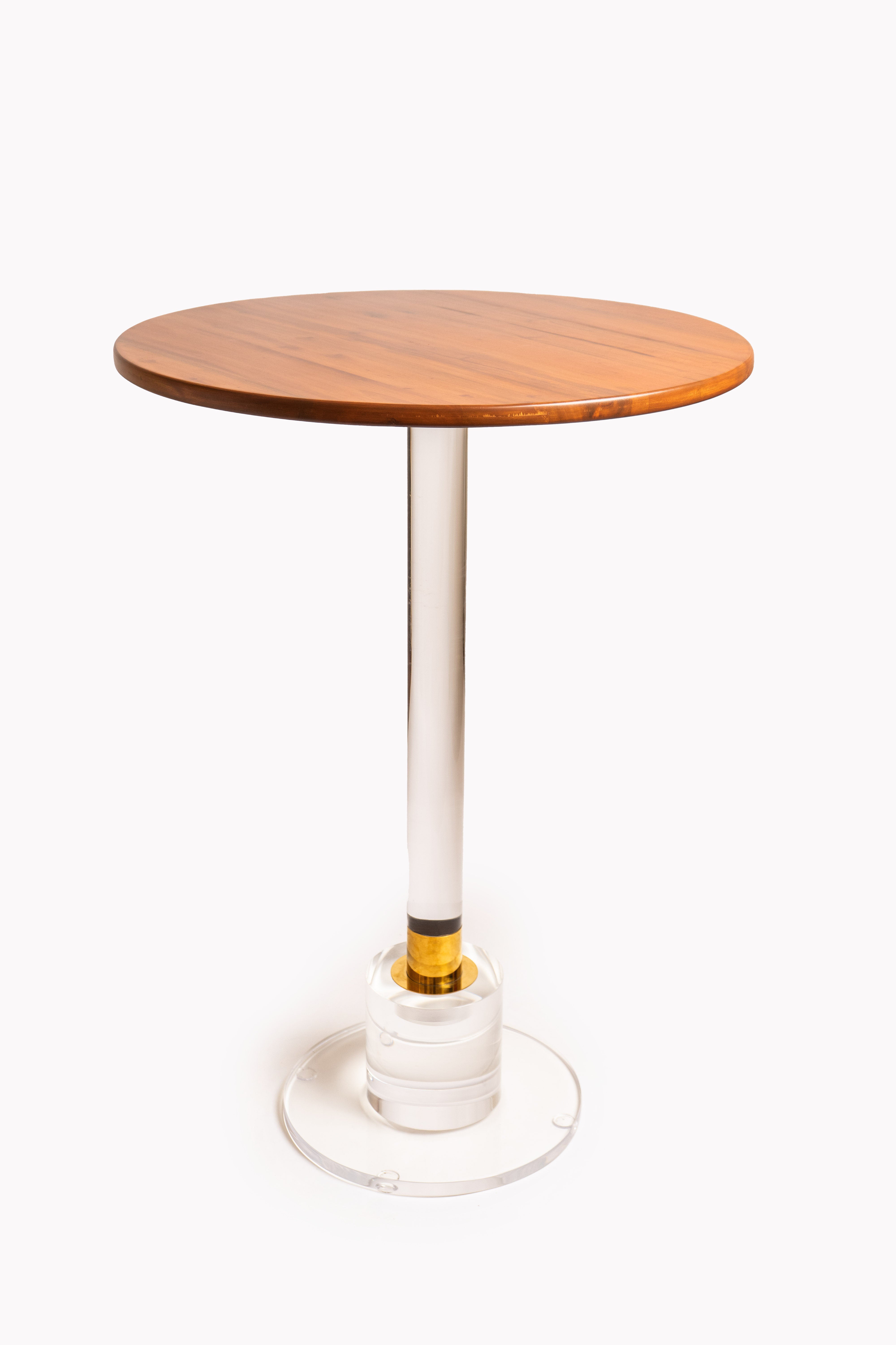 Timber and Luxite Round Table Tall