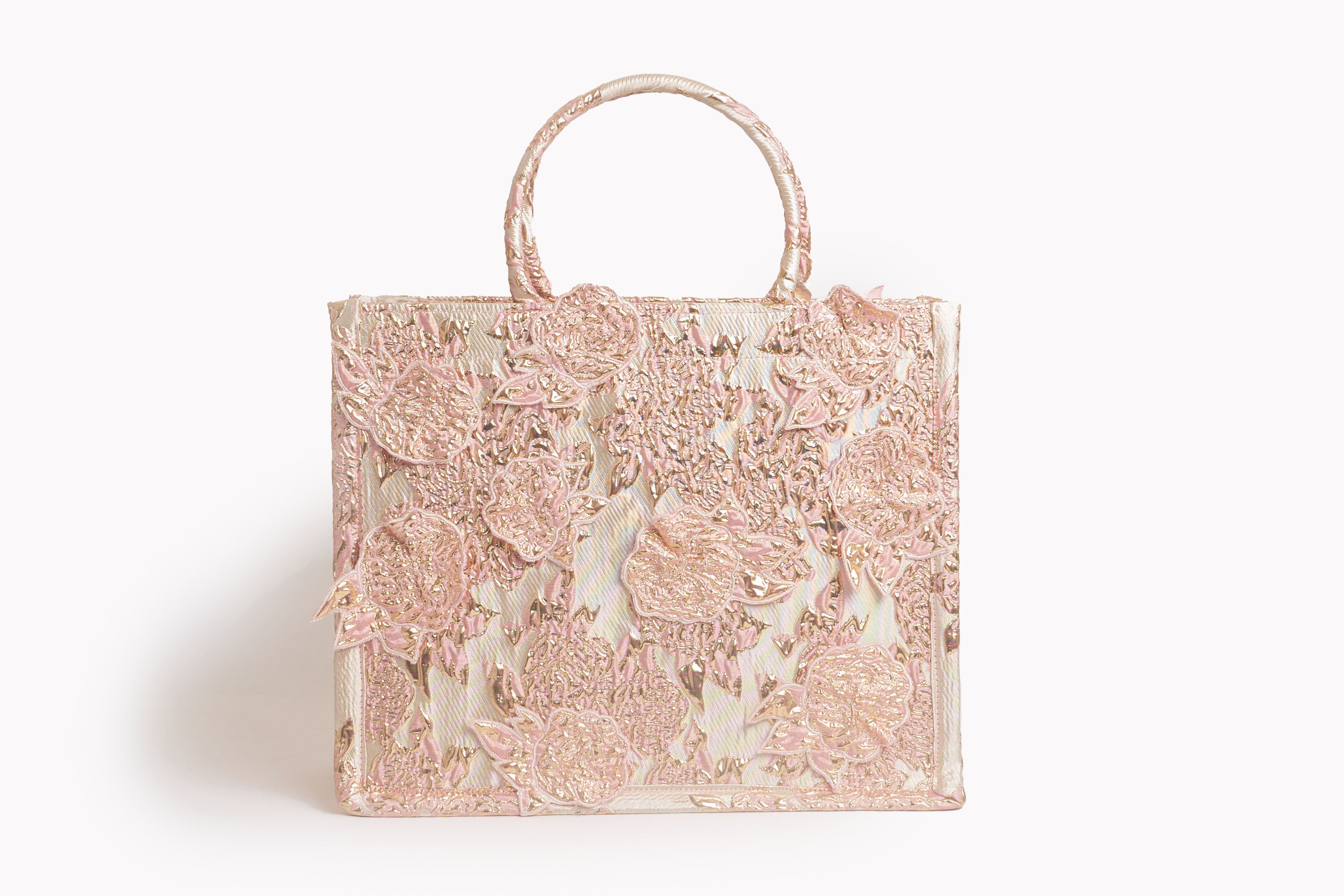 Pink Floral Brocade Bag