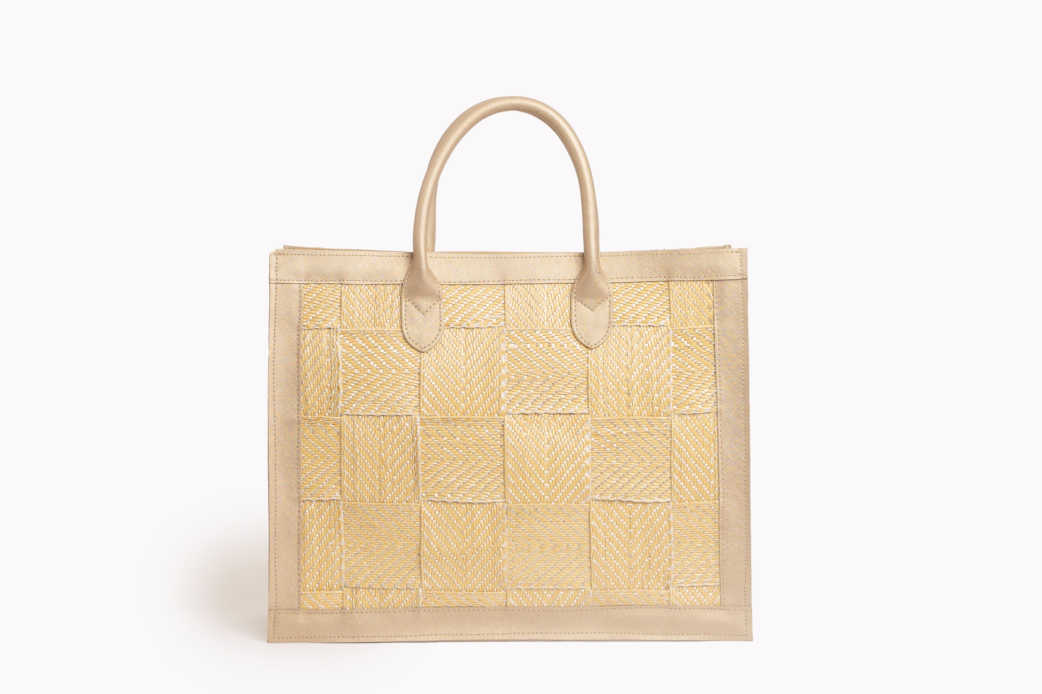 Classic Leather-Bound Weave Bag